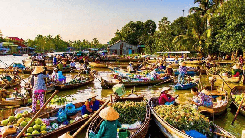 chợ nổi long xuyên  an giang